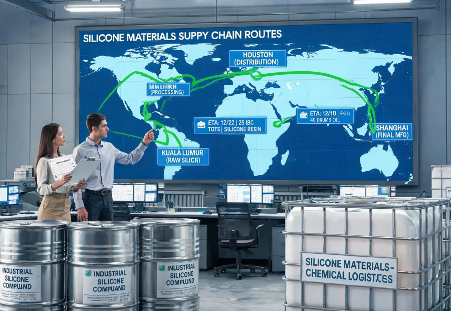 Global chemical supply map in control room